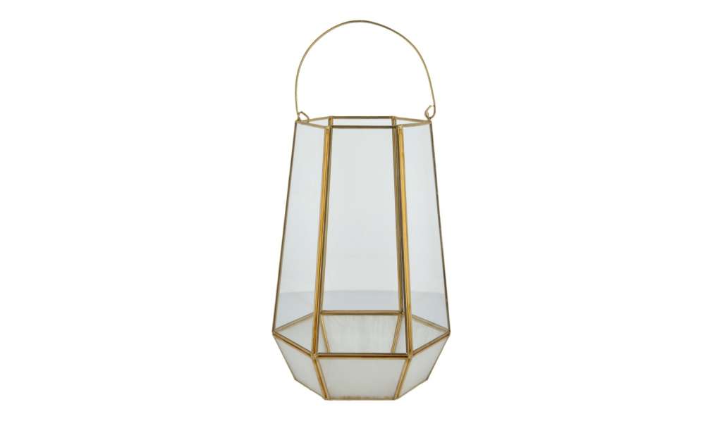 Laterne ¦ gold ¦ Metall, Glas  ¦ Maße (cm): B: 17 H: 23,5 T: 26,5 Ø: 17 Dekoration > Laternen & Windlichter - Höffner