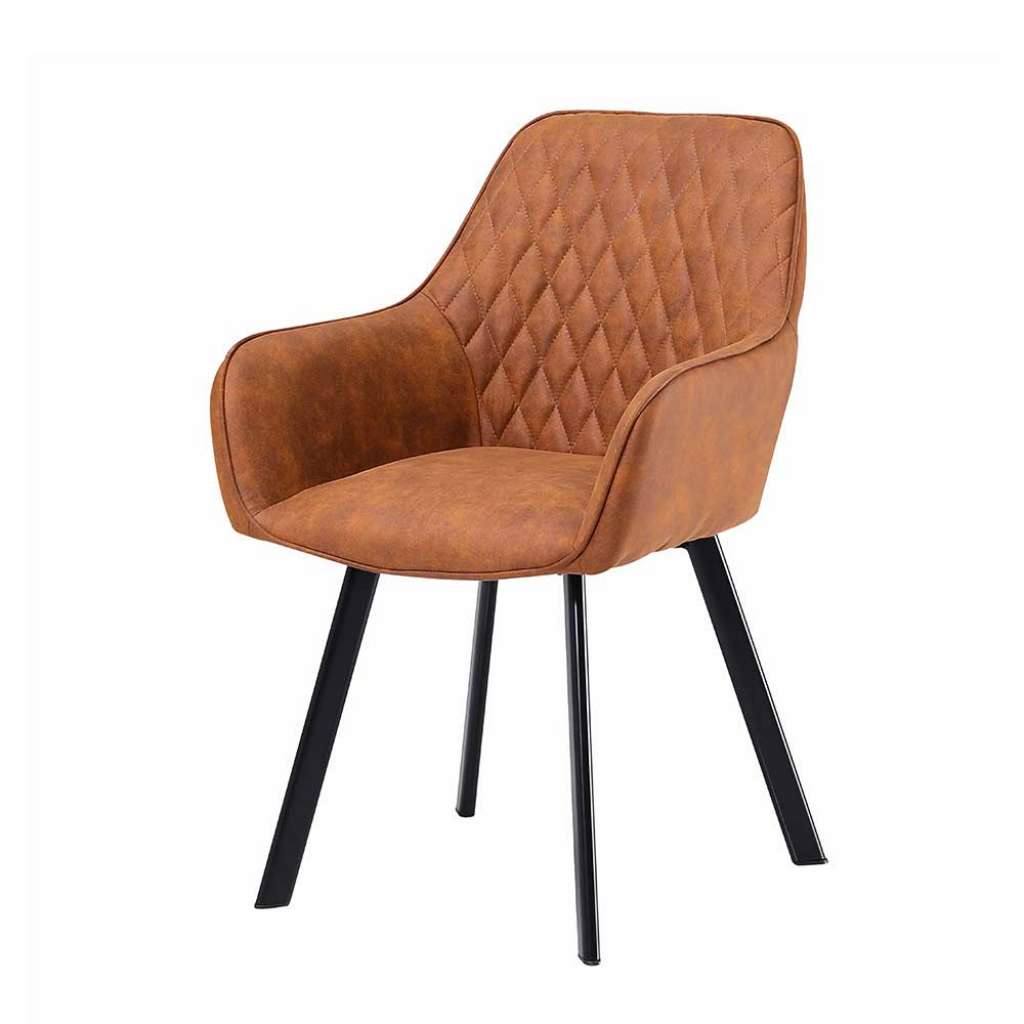 Esstischstühle in Braun Microfaser Edestahl Fußgestell (2er Set)