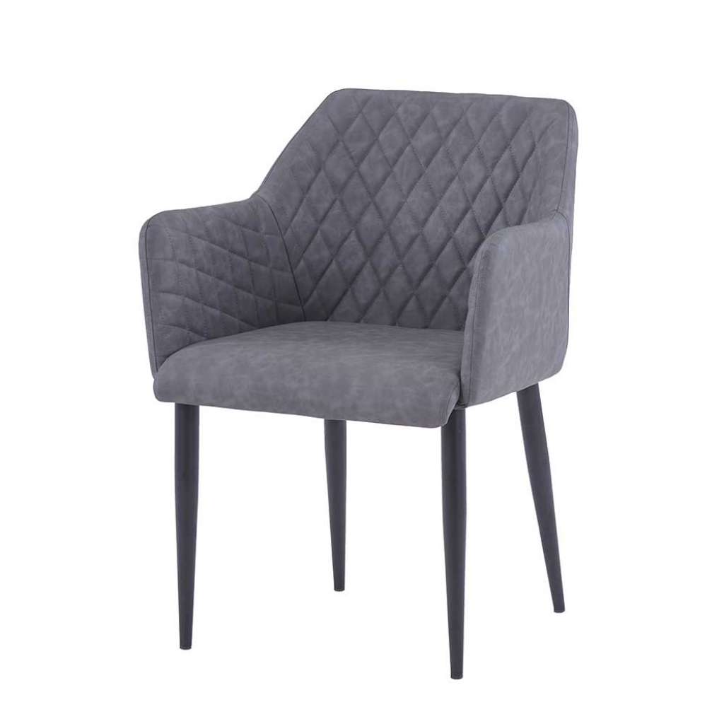 Speisezimmersessel in Grau Kunstleder modern