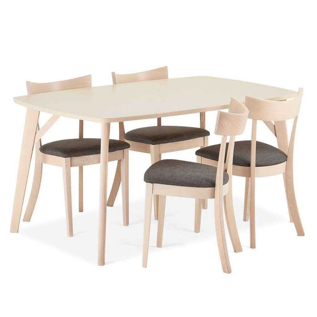 Esszimmergarnitur in Buche White Wash modern (5-teilig)