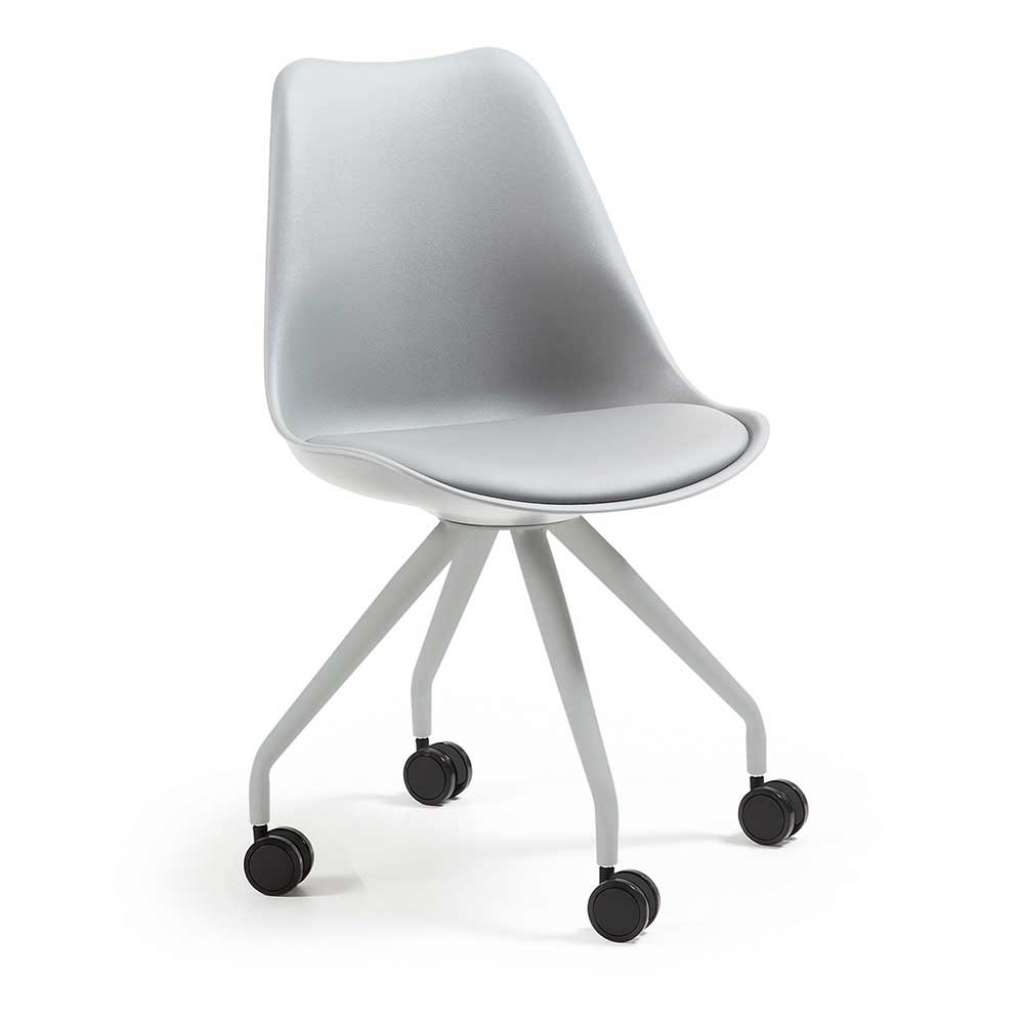 Kunststoff Stühle in Grau Rollen (2er Set)