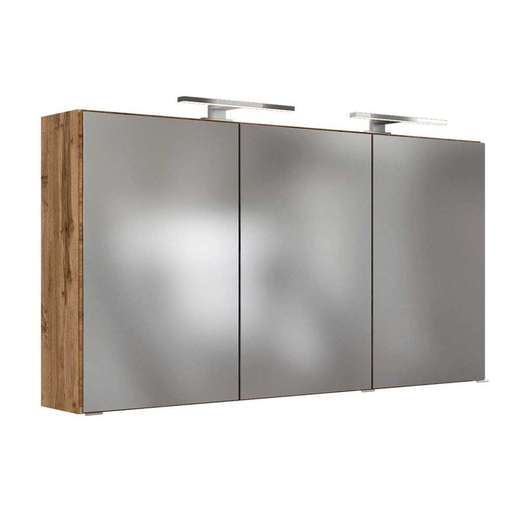 Lichtspiegelschrank in Wildeichefarben 120 cm breit