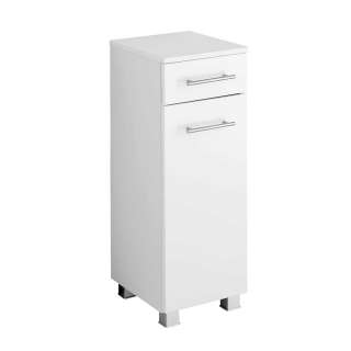Badeunterschrank in Hochglanz Weiß 30 cm breit