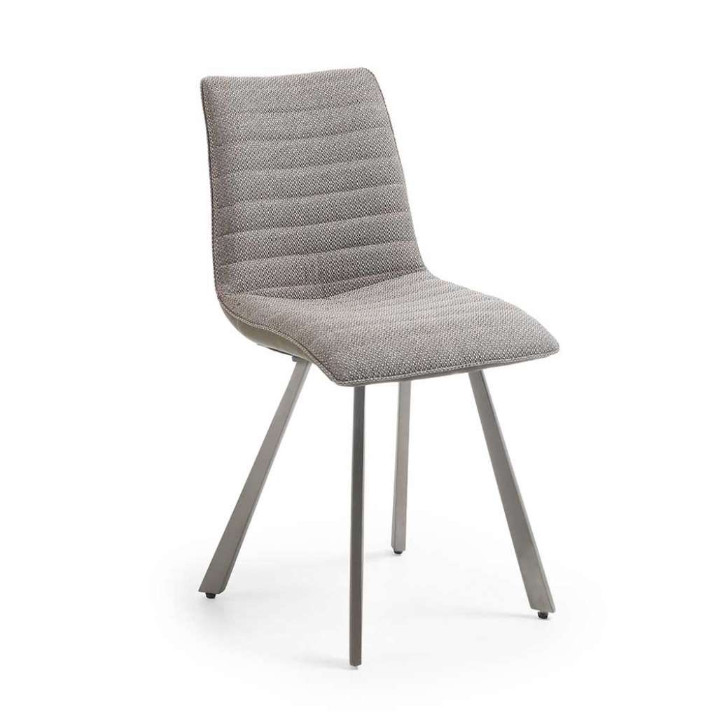 Stühle in Grau Webstoff und Kunstleder (4er Set)