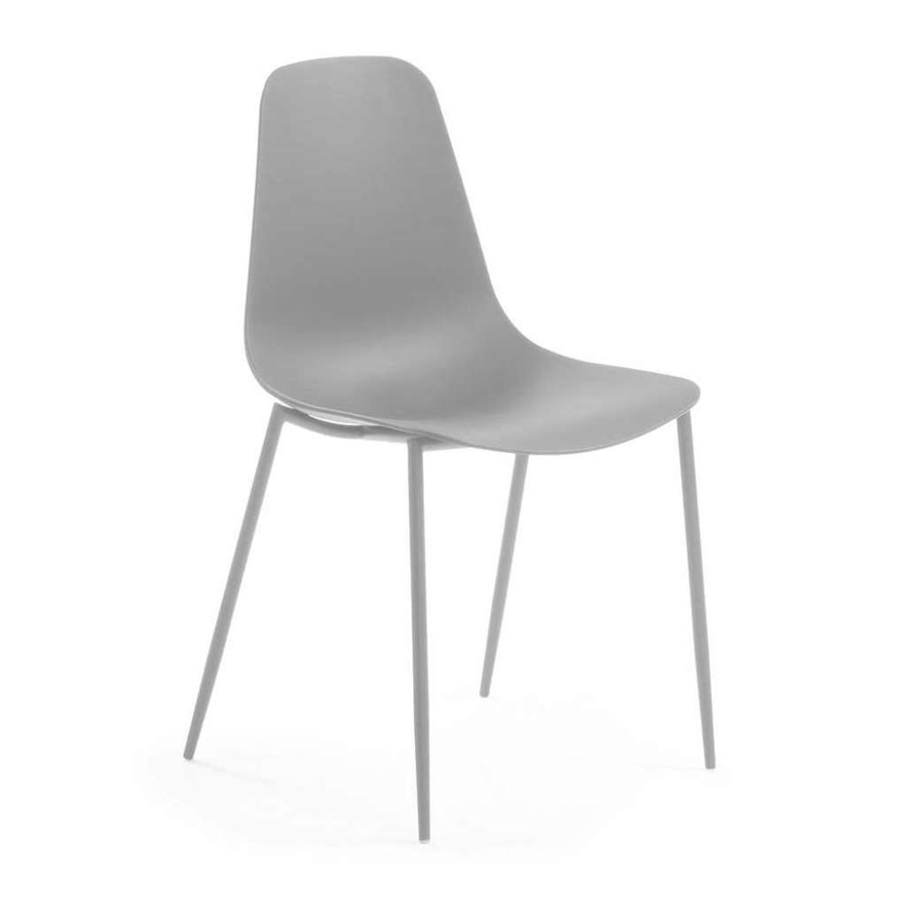 Stühle in Grau Kunststoff und Stahl (4er Set)