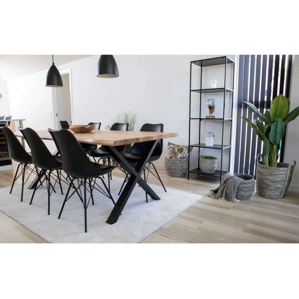 Esszimmergarnitur im Loft Design 2 Meter Eichenholztisch (7-teilig)
