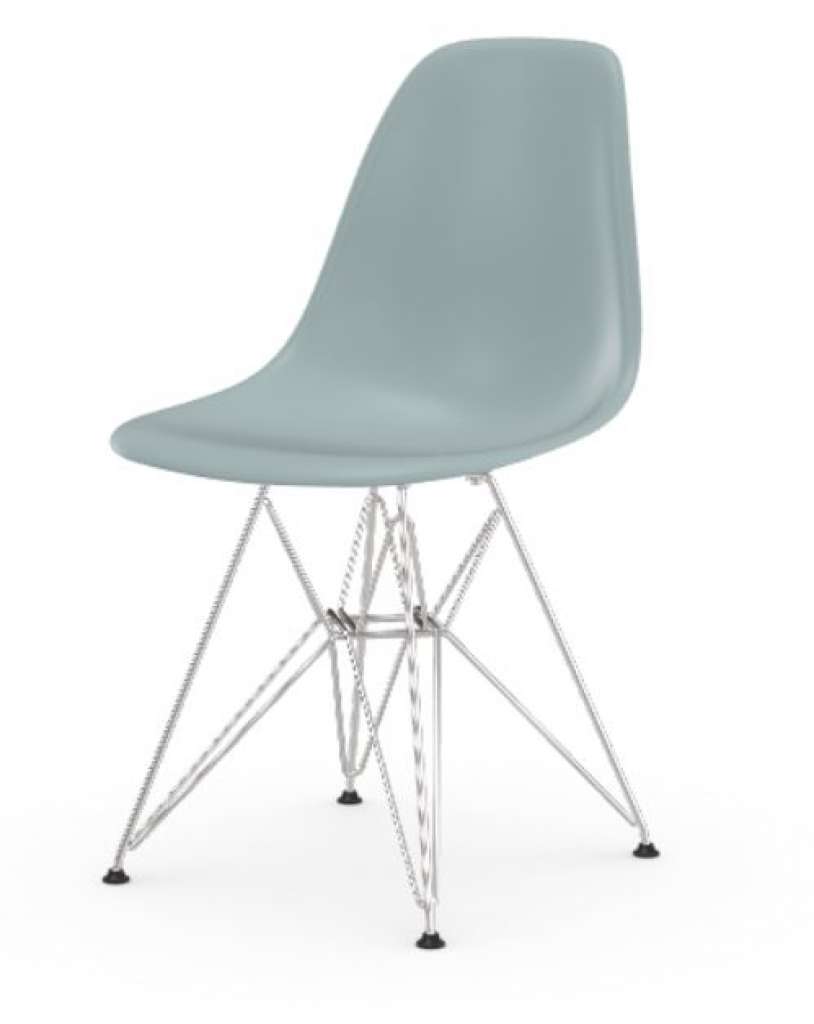 Vitra - DSR Eames Plastic Sidechair - eisgrau - Sitzhöhe 43 cm - indoor