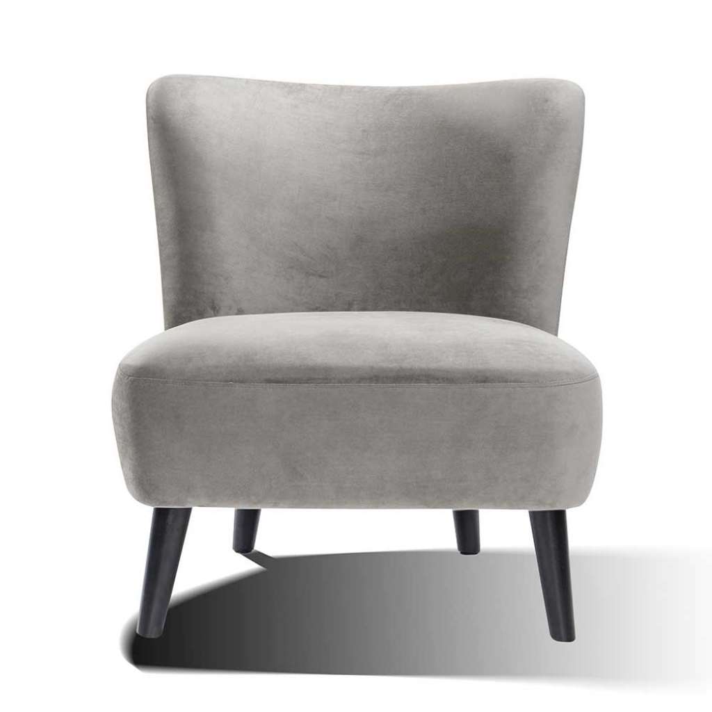 Retro Sessel in Grau Samt