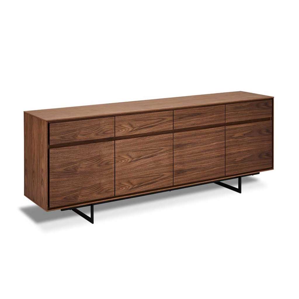 Wohnzimmer Kommode in Walnussfarben furniert 4 türig