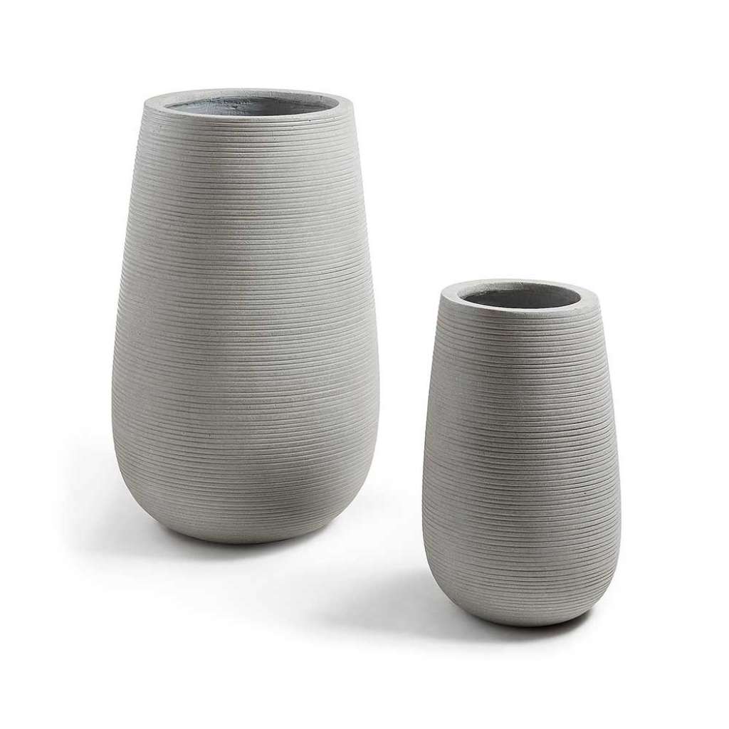 Ton Vasen in Beton Grau modern (2-teilig)