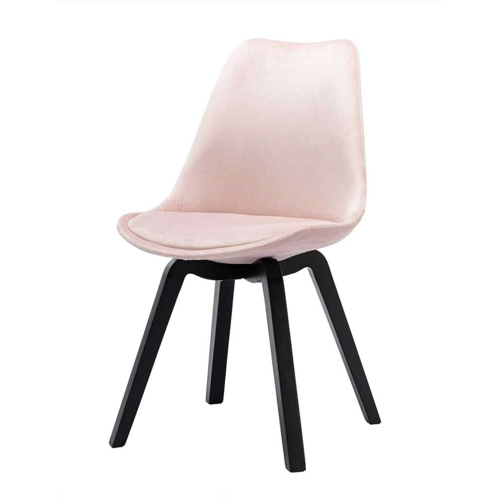 Design Schalenstühle in Altrosa Samt modern (2er Set)