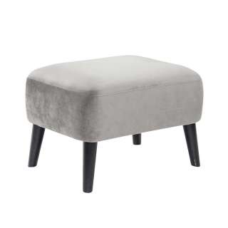 Retro Hocker in Grau Samt 65 cm breit
