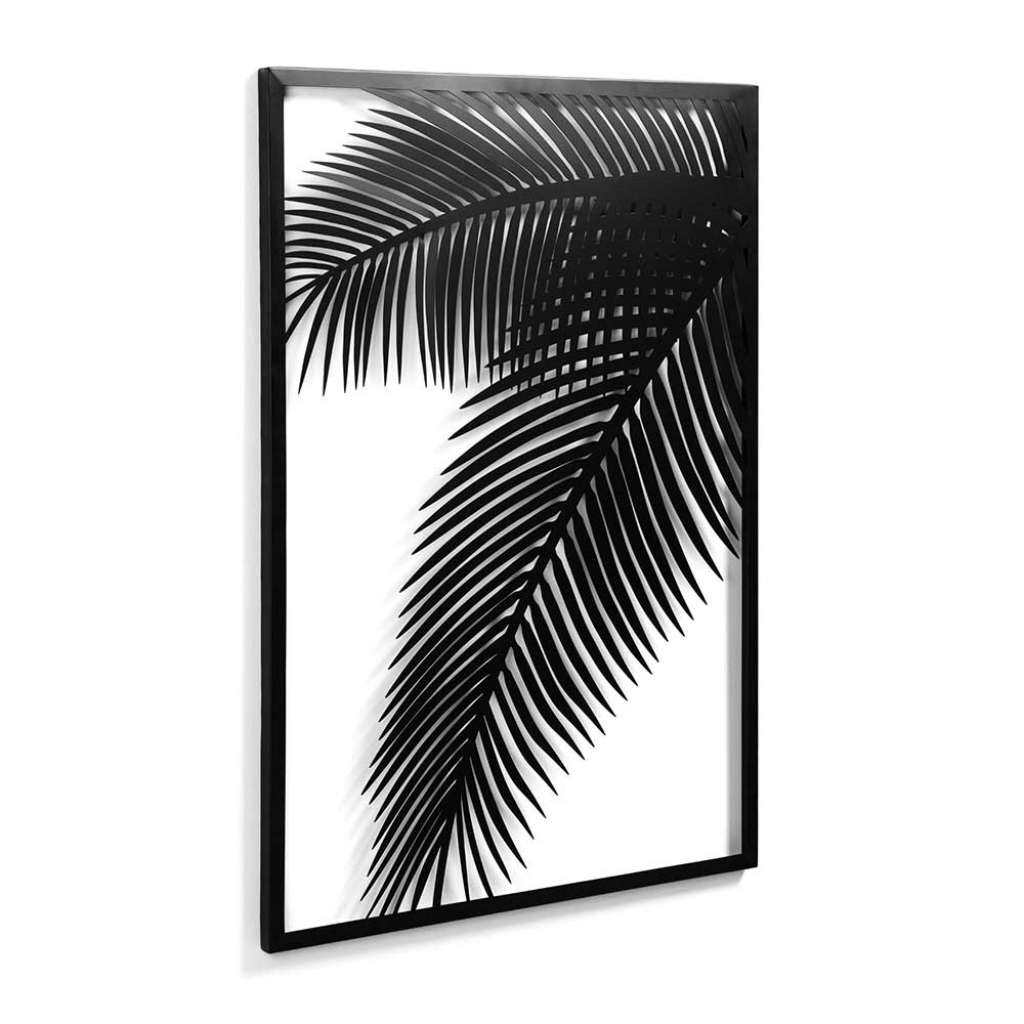 Metallbild mit Blätter Motiv 100 cm hoch