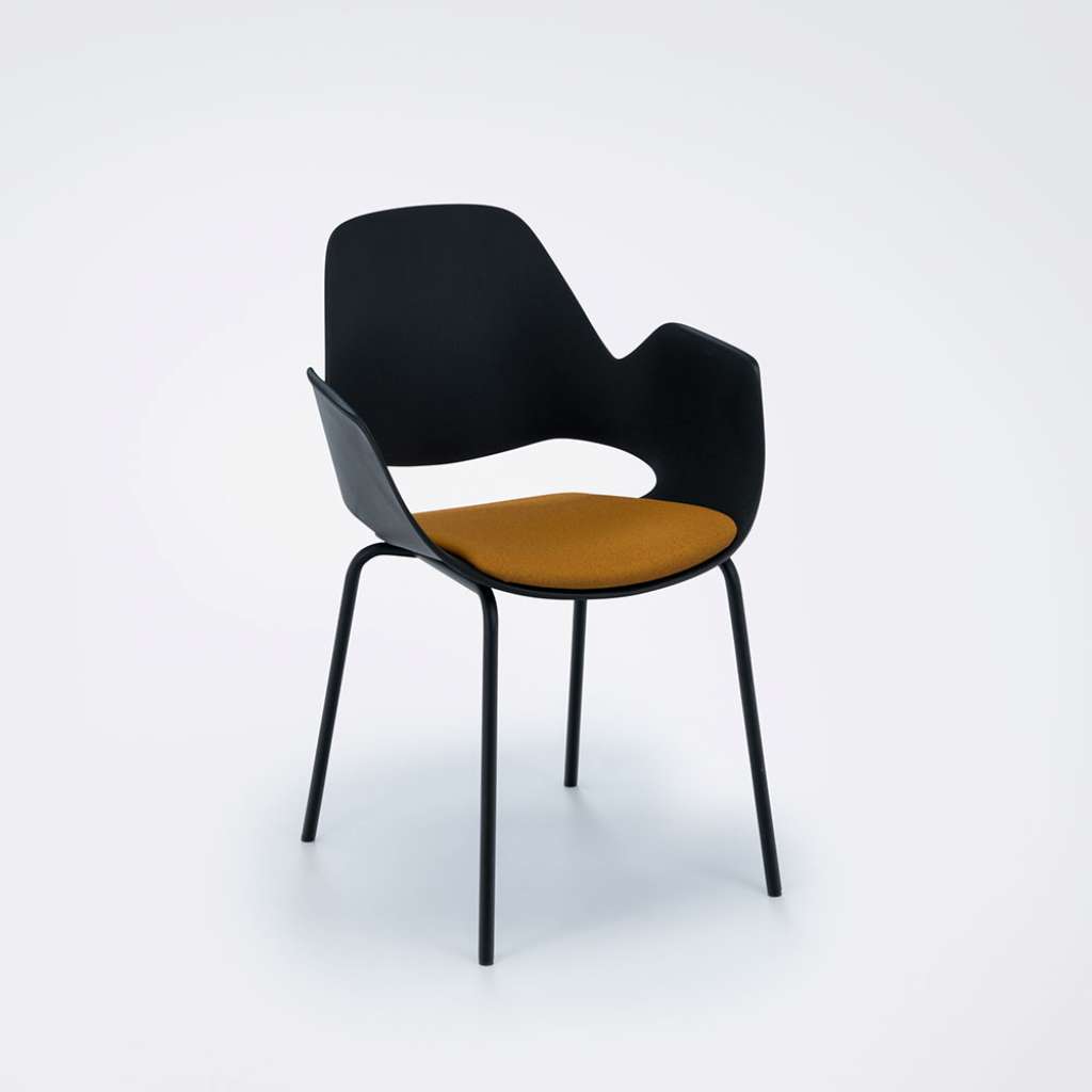 Houe - Falk Stuhl Metallgestell - Black - mit Sitzkissen - indoor
