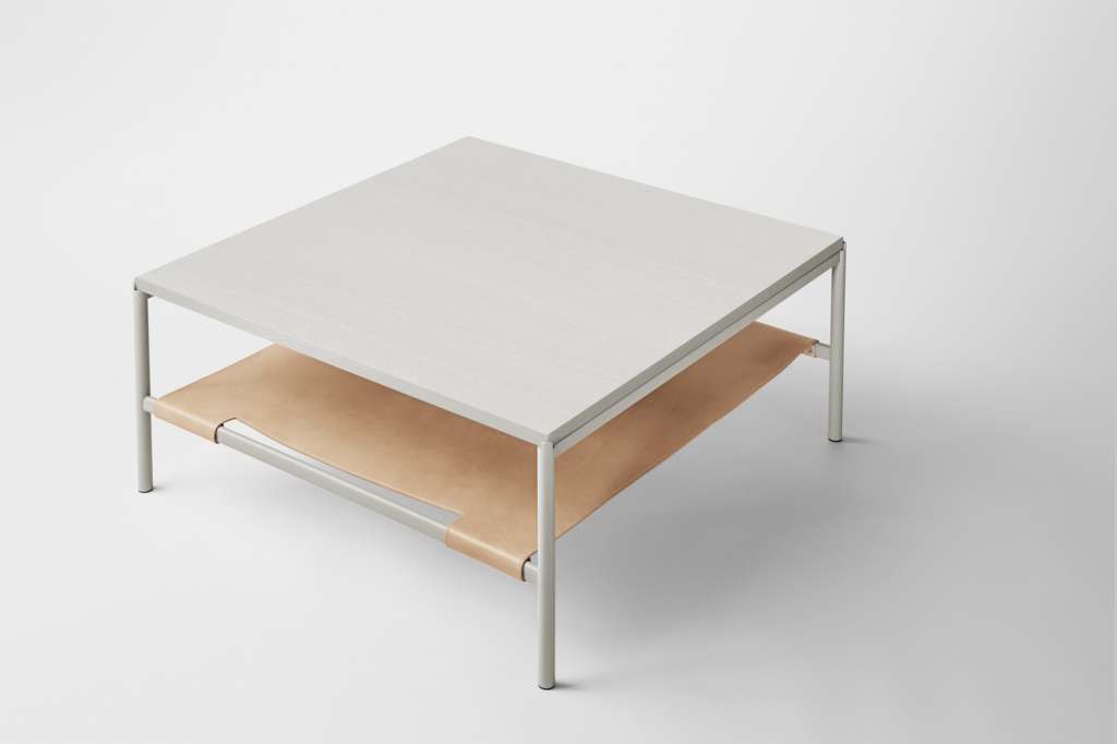 Million - Mies Loungetisch - Eschenholzfurnier grau - Gestell grau - indoor