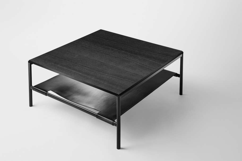 Million - Mies Loungetisch - Eschenholzfurnier schwarz - Gestell schwarz - indoor