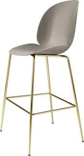 Gubi - Beetle Bar Stuhl - 73 cm - new beige - Gestell messing - indoor