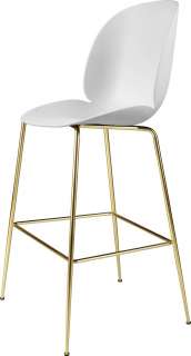 Gubi - Beetle Bar Stuhl - 73 cm - pure white - Gestell messing - indoor