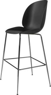 Gubi - Beetle Bar Stuhl - 73 cm - black - Gestell schwarz verchromt - indoor