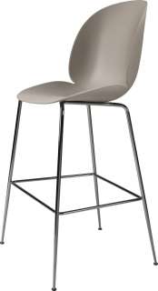 Gubi - Beetle Bar Stuhl - 73 cm - new beige - Gestell schwarz verchromt - indoor