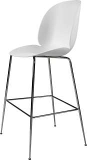 Gubi - Beetle Bar Stuhl - 73 cm - pure white - Gestell schwarz verchromt - indoor