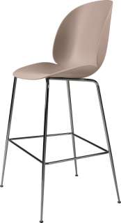 Gubi - Beetle Bar Stuhl - 73 cm - sweet pink - Gestell schwarz verchromt - indoor