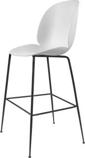 Gubi - Beetle Bar Stuhl - 63 cm - pure white - Gestell mattschwarz - indoor