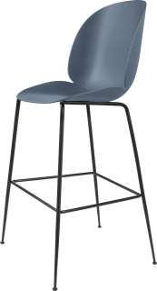 Gubi - Beetle Bar Stuhl - 63 cm - smoke blue - Gestell mattschwarz - indoor