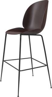 Gubi - Beetle Bar Stuhl - 63 cm - dark pink - Gestell mattschwarz - indoor