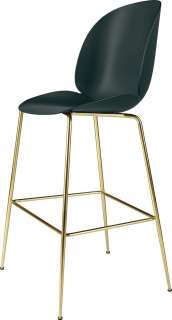 Gubi - Beetle Bar Stuhl - 63 cm - dark green - Gestell messing - indoor