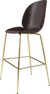 Gubi - Beetle Bar Stuhl - 63 cm - dark pink - Gestell messing - indoor