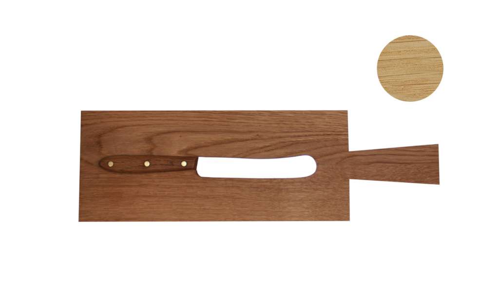 Raumgestalt - Brett mit Messer - Eiche natur - indoor