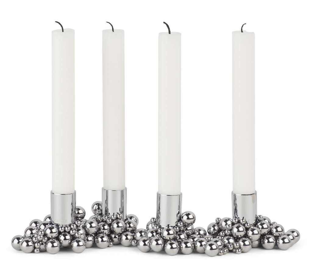 Gejst - Molekyl 4 Kerzenhalter - Chrome - indoor