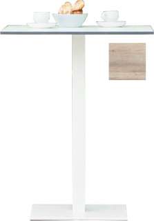 Way Tisch - Platte holzoptik - 60 x 60 cm - Gestell weiß - Säule 5 x 5 cm - indoor