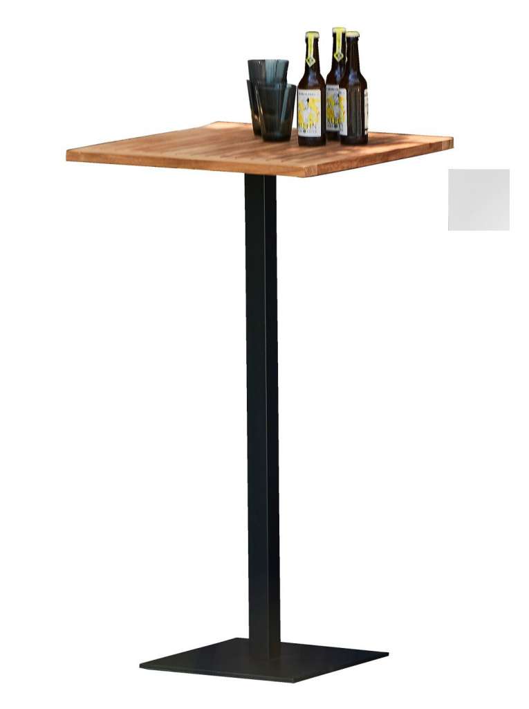 Way Tisch - Platte weiß - 60 x 60 cm - Gestell schwarz - Säule 5 x 5 cm - indoor