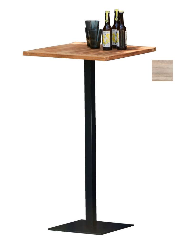 Way Tisch - Platte holzoptik - 60 x 60 cm - Gestell schwarz - Säule 5 x 5 cm - indoor