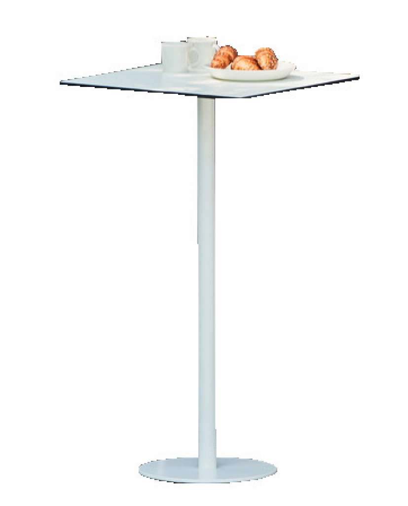 Way Tisch - Platte weiß - 60 x 60 cm - Gestell weiß - Säule Ø 5 cm - indoor
