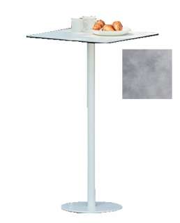 Way Tisch - Platte zementoptik - 60 x 60 cm - Gestell weiß - Säule Ø 5 cm - indoor