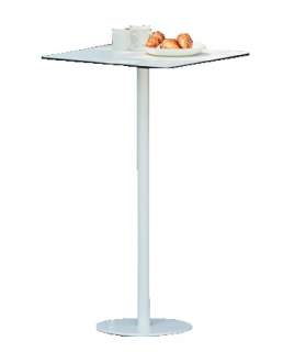 Way Tisch - Platte weiß - 70 x 70 cm - Gestell weiß - Säule Ø 5 cm - indoor