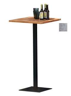 Way Bistrotisch - Platte zementoptik - 60 x 60 cm - Gestell schwarz - Säule 5 x 5 cm - indoor