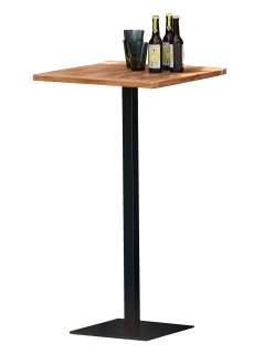 Way Bistrotisch - Platte Teak natur - 60 x 60 cm - Gestell schwarz - Säule 5 x 5 cm - indoor