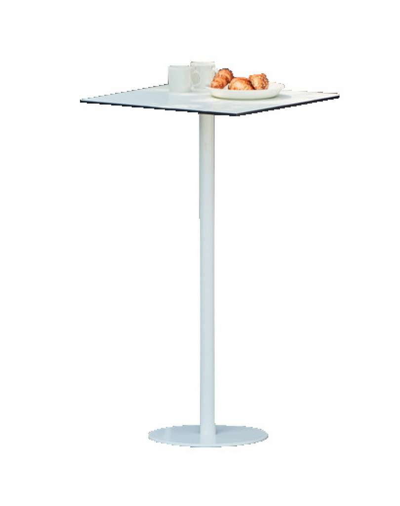 Way Bistrotisch - Platte weiß - 60 x 60 cm - Gestell weiß - Säule Ø 5 cm - indoor