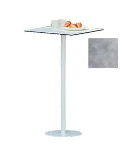 Way Bistrotisch - Platte zementoptik - 60 x 60 cm - Gestell weiß - Säule Ø 5 cm - indoor