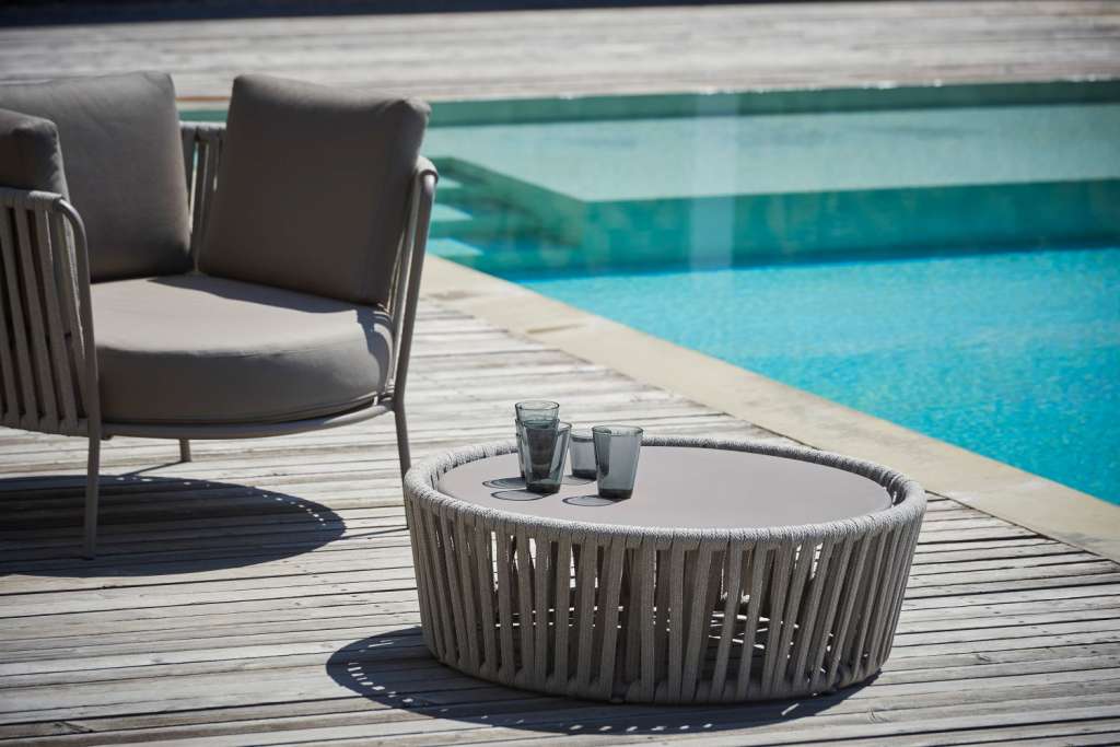 Sunderland Rope XL Loungehocker oder Beistelltisch - taupe - indoor