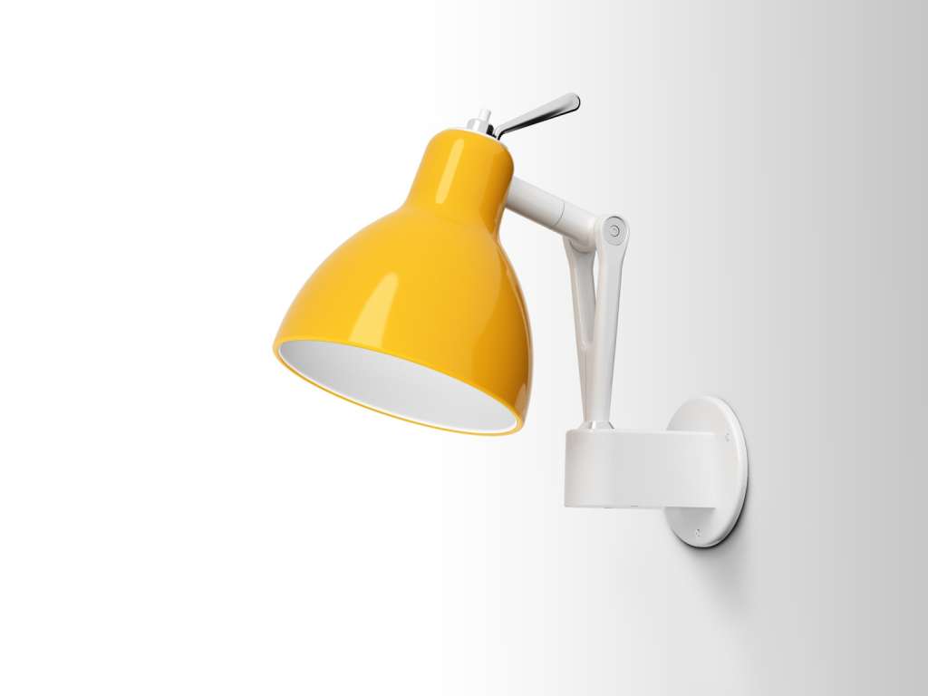 Rotaliana - Luxy W0 Wandleuchte - yellow glossy - Gestell weiß - indoor