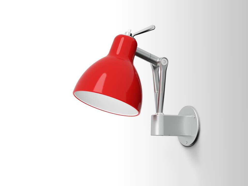 Rotaliana - Luxy W0 Wandleuchte - red glossy - Gestell silber - indoor