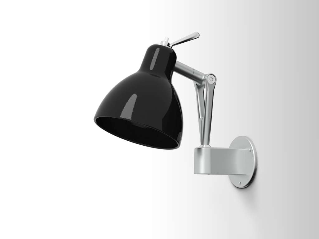 Rotaliana - Luxy W0 Wandleuchte - black glossy - Gestell silber - indoor