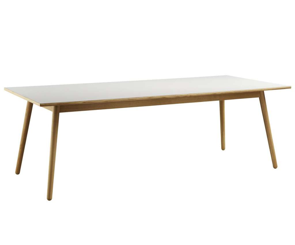 FDB Møbler - C35C Esstisch - hellgrau/natur - 95x220x72,5x2,5 - indoor