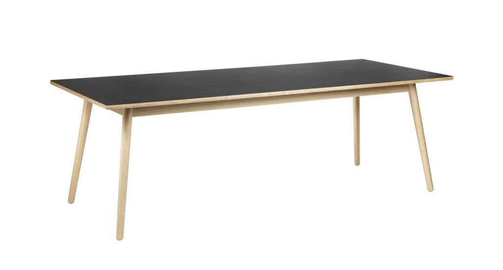 FDB Møbler - C35C Esstisch - schwarz/natur - 95x220x72,5x2,5 - indoor