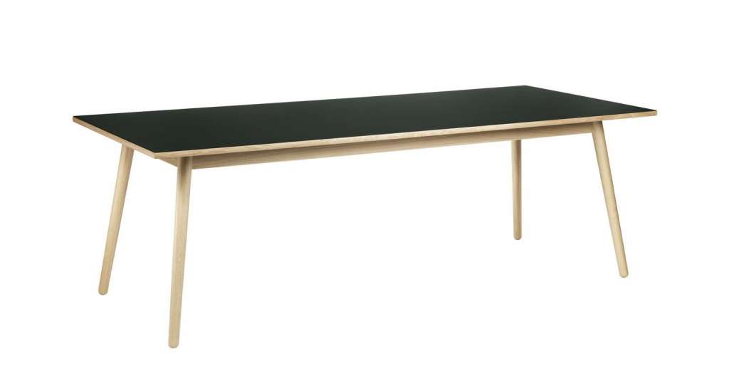 FDB Møbler - C35C Esstisch - dunkelgrün/natur - 95x220x72,5x2,5 - indoor